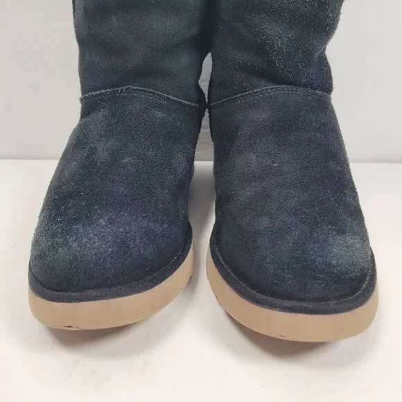 Koolaburra By UGG Women's Black Suede Mid-Calf Boots 1014301 US Size 7 - Picture 7 of 12